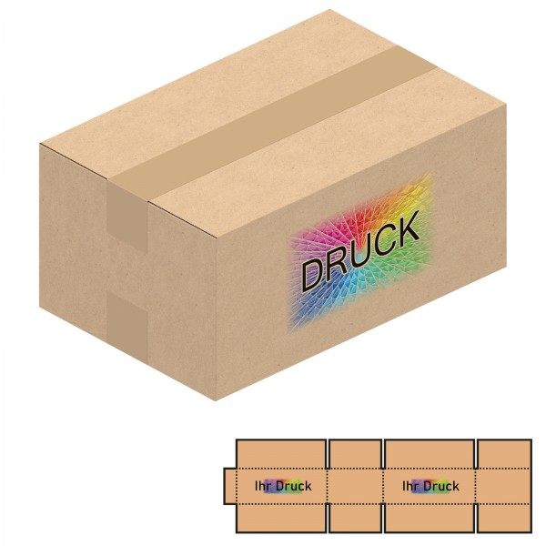 292x192x138 mm einwellige Kartons mit Digitaldruck