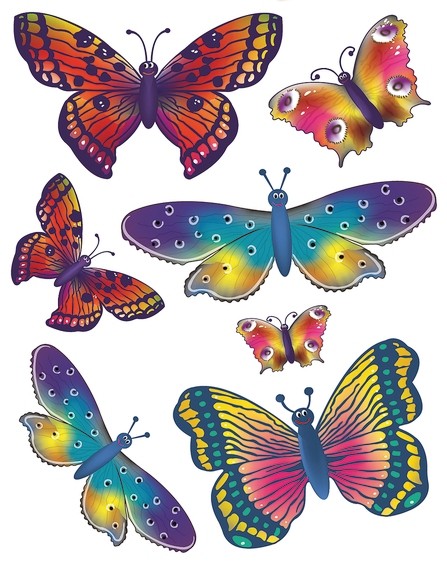 HERMA 15104 5x Fensterdecor Schmetterlinge