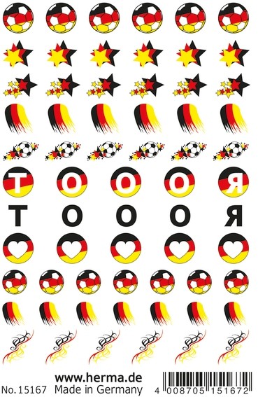 HERMA 15167 10x CLASSIC Nail Tattoo German Star