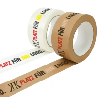 Papierklebeband 1 bis 3 farbig bedruckt in weiß/braun