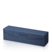 Präsentkarton für 1 Flasche 380x95x90 mm offene Welle Blau