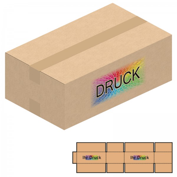 414x244x138 mm einwellige Kartons mit Digitaldruck