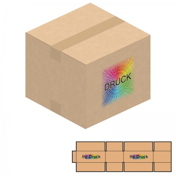 300x300x250 mm einwellige Kartons mit Digitaldruck