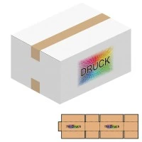 335x250x170 mm zweiwellige Kartons, weiß mit Digitaldruck