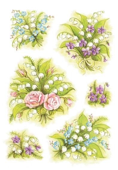 HERMA 3377 10x Sticker DECOR Blumensträuße Maiglöckchen