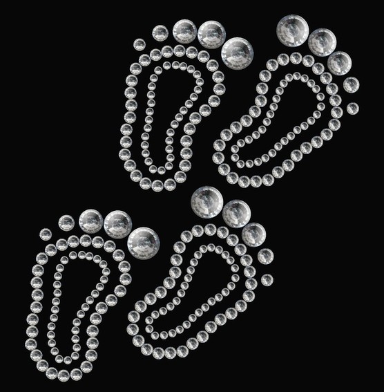 HERMA 15387 3x Crystal Sticker Babyfüße