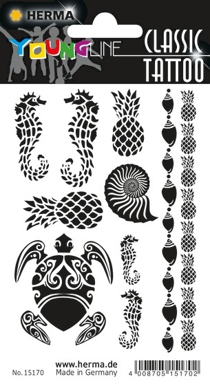 HERMA 15170 10x CLASSIC Tattoo Black Caribbean