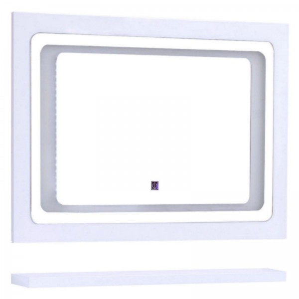 Midori Badmöbel Set Spiegel LED Touch Weiß Hochglanz 70 cm