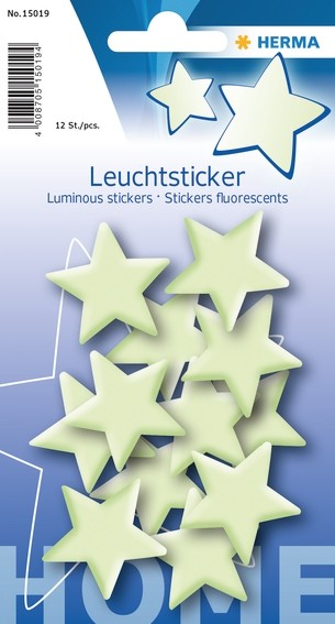 HERMA 15019 5x Leuchtsticker Sterne Mini