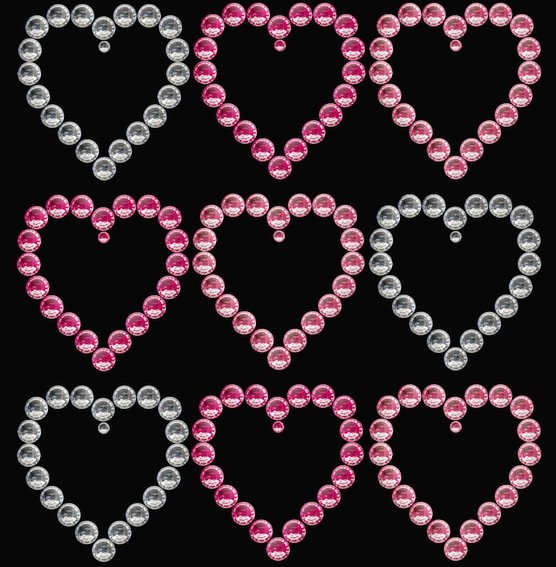 HERMA 15386 3x Crystal Sticker Kleine Herzen