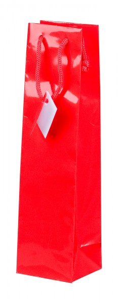 Geschenk-Flaschentasche für 1 Weinflasche Rot Hochglanz
