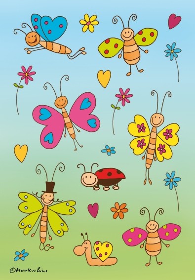HERMA 3303 10x Sticker DECOR Lustige Schmetterlinge