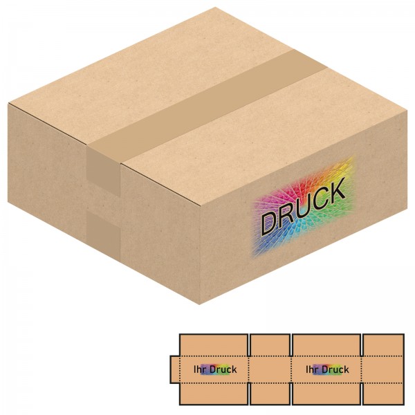 250x250x100 mm einwellige Kartons mit Digitaldruck