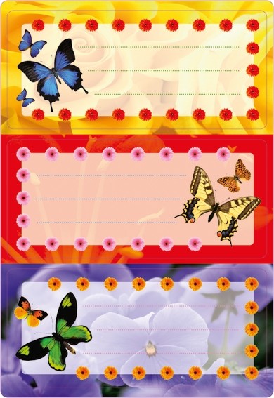 HERMA 5574 10x Schuletiketten Schmetterlinge, beglimmert