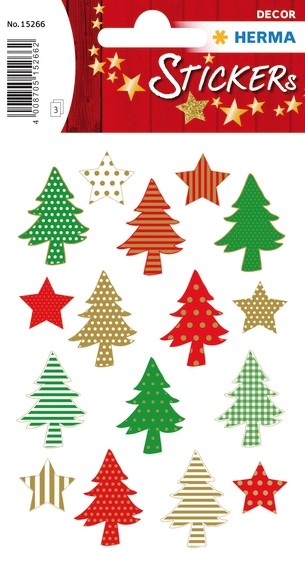 HERMA 15266 10x Sticker DECOR Oh Tannenbaum
