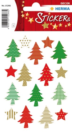 HERMA 15266 10x Sticker DECOR Oh Tannenbaum