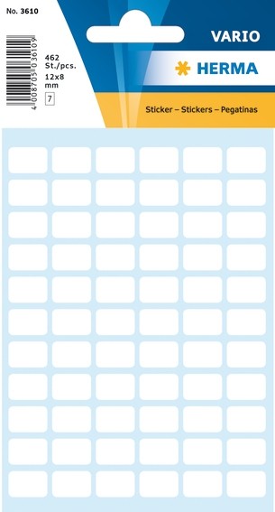 HERMA 3610 Vielzwecketiketten 8x12 mm weiß Papier matt 4620 St.