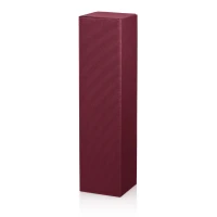 Faltschachtel für 1 Flasche 90x90x355 mm offene Welle Rot Bordeaux