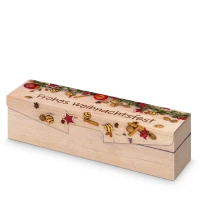 Präsentkarton für 1 Flasche 380x95x90 mm Holzoptik Schokobraun Braun