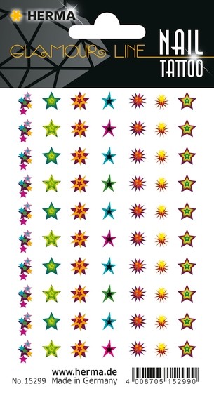 HERMA 15299 10x CLASSIC Nail Tattoo Cosmic Stars