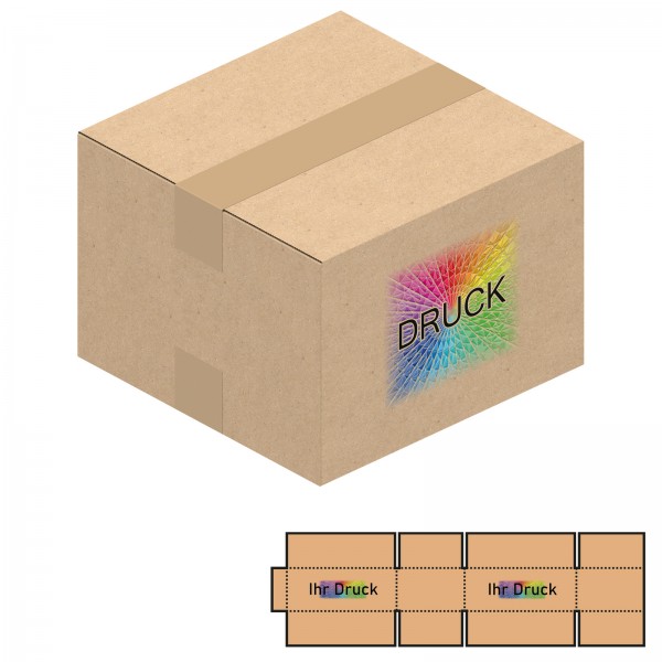 175x175x125 mm einwellige Kartons mit Digitaldruck