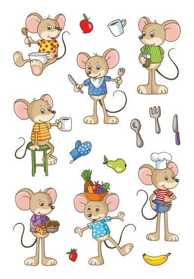 HERMA 6389 10x Sticker MAGIC Lustige Mäuse, Transpuffy