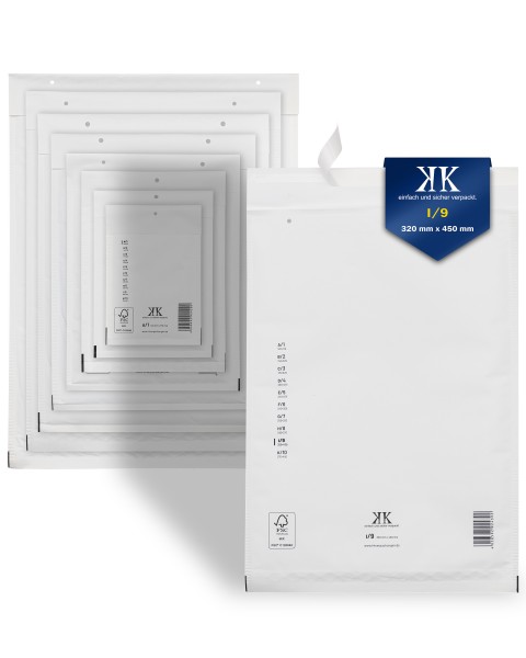 50 Luftpolstertaschen Luftpolster-Versandtaschen I9 I/9 320x450mm DIN A3+ Weiß