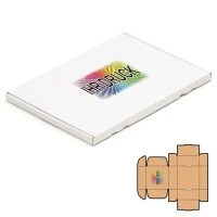 350x250x20 mm Großbrief Karton A4 (Außenmaß), weiß mit Digitaldruck