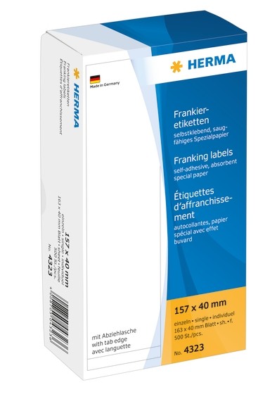 HERMA 4323 Frankieretiketten einzeln mit Abziehlasche 157x40 mm