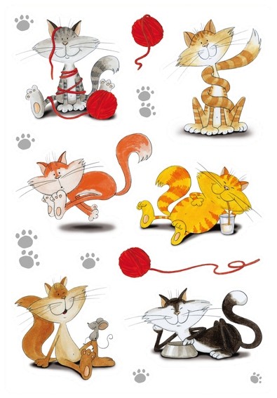 HERMA 3357 10x Sticker DECOR Lustige Katzen, beglimmert