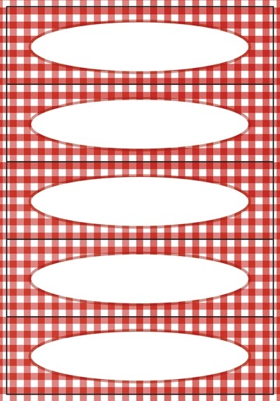 HERMA 3639 10x Küchenetiketten Vichy- Karo rot