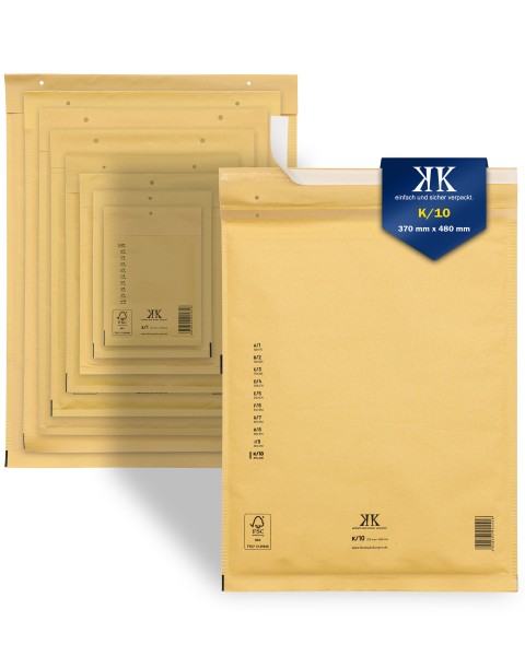 50x K10 Luftpolstertaschen 370x480 mm braun