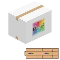 350x250x250 mm zweiwellige Kartons, weiß mit Digitaldruck