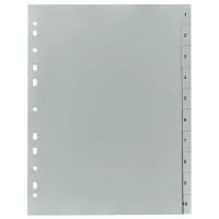 Register DIN A4 PP 10-teilig 1-10 Zahlen Grau