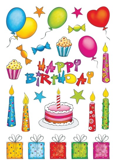 HERMA 3363 10x Sticker DECOR Geburtstag, beglimmert