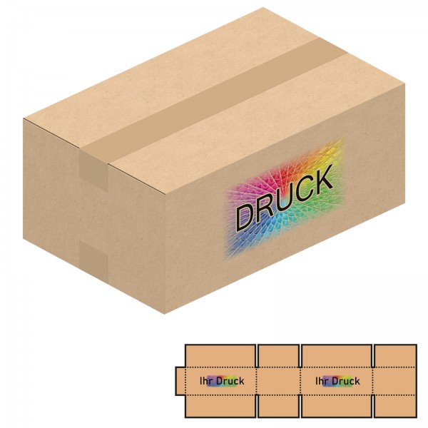 345x220x145 mm einwellige Kartons mit Digitaldruck