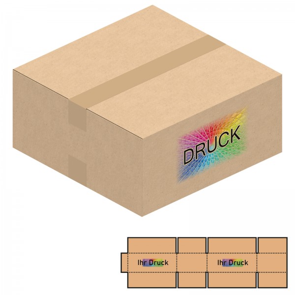 320x320x90-150 mm zweiwellige Kartons mit Digitaldruck