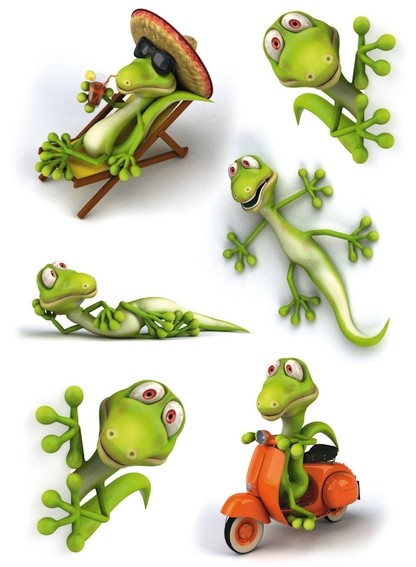 HERMA 3246 10x Sticker MAGIC Geckos, 3D-Folie