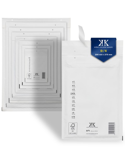 100x D4 Luftpolstertaschen 200x275 mm weiß