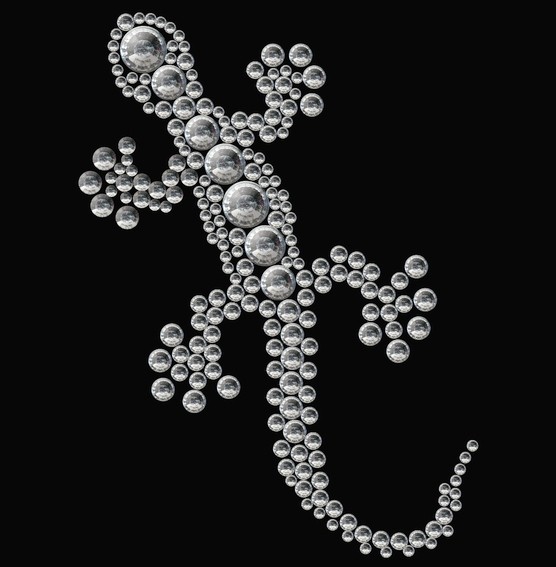 HERMA 15389 3x Crystal Sticker Eidechse Silber
