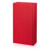 Präsentkarton für 2 Flaschen 360x180x90 mm offene Welle Rot