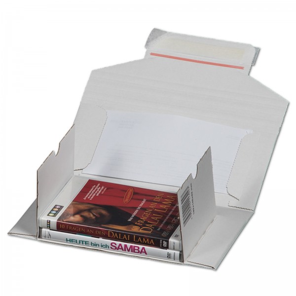 CD/DVD-Versandverpackung in DIN lang für 1-3 Jewel-Cases 192 x 145 x 30 mm Weiß mit Fenster