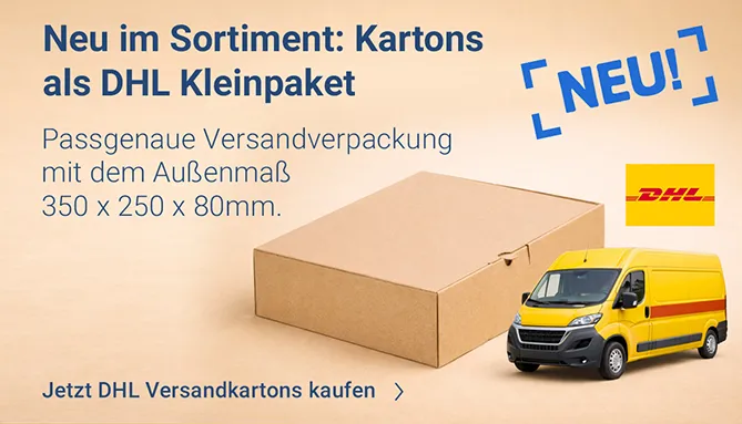 Neu im Sortiment: Kartons als DHL Kleinpaket