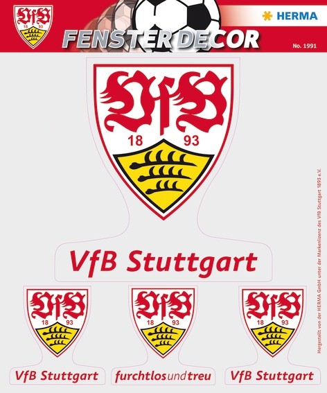 HERMA 1991 Fensterdecor VfB 25 x 35 cm, Logos