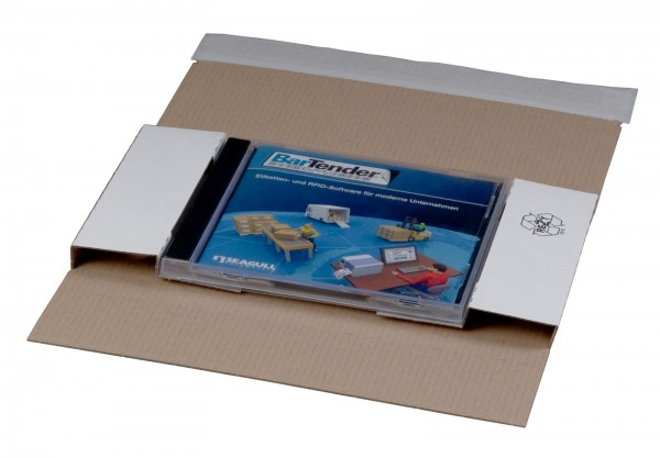 CD/DVD-Versandverpackung in DIN lang für 1 Jewel-Case 225 x 125 x 12 mm Weiß