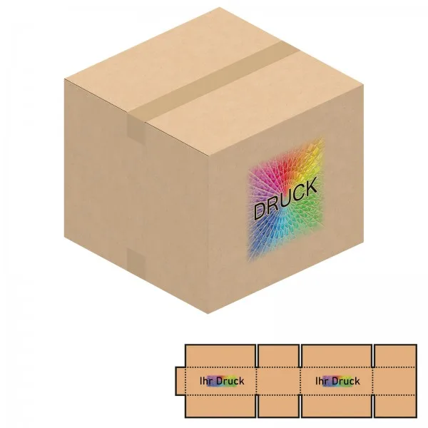 350x350x300 mm einwellige Kartons mit Digitaldruck