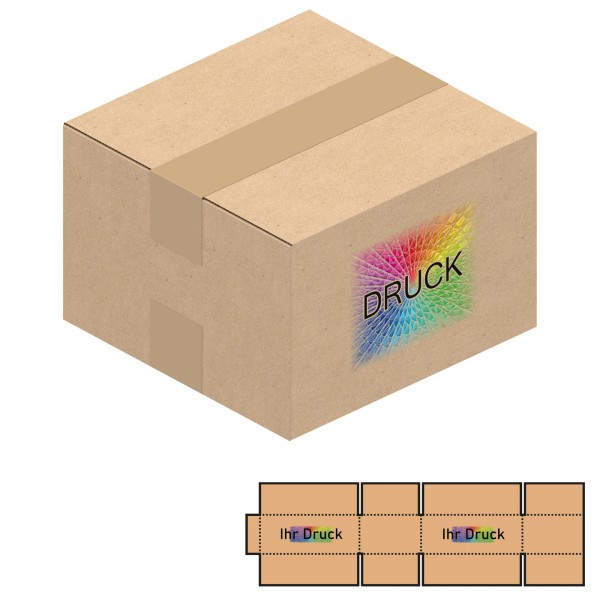 150x150x100 mm einwellige Kartons mit Digitaldruck