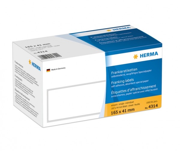 HERMA 4314 Frankieretiketten einzeln mit Abziehlasche 165x41 mm