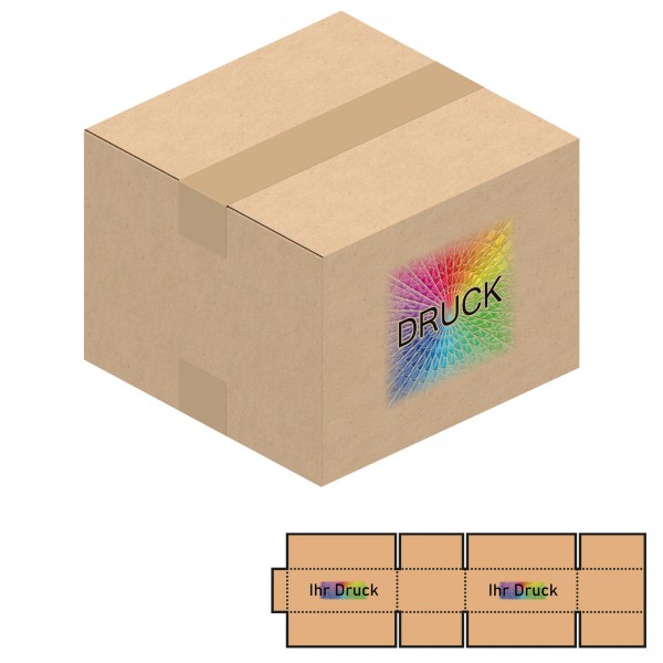 200x200x150 mm einwellige Kartons mit Digitaldruck
