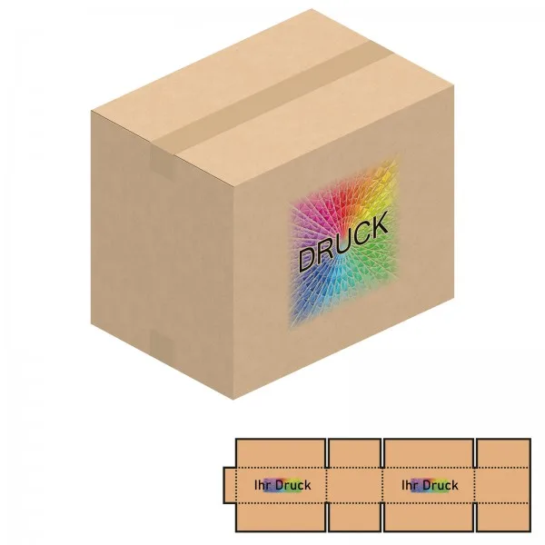 430x300x350 mm zweiwellige Kartons A3 mit Digitaldruck